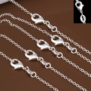 Wholesale 5pcs/lot 925 Sterling Silver Chain Necklace DIY Jewelry Rolo Chain 1mm - Picture 1 of 11