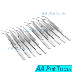 12PCS COLLEGE TWEEZERS / COTTON DRESSING PLIERS DENTAL SURGICAL NEW SET - Picture 1 of 1