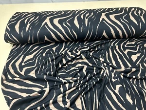 Printed cotton blend viscose stretch jersey fabric 150cm wide ZEBRA, ANIMAL - Picture 1 of 3