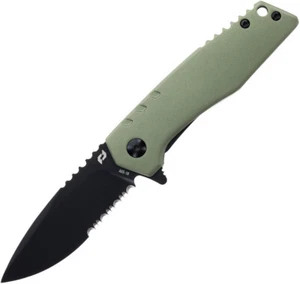 Schrade Artillery Folding Pocket Knife Linerlock Green Aluminum AUS-10A 1159312 - Picture 1 of 3