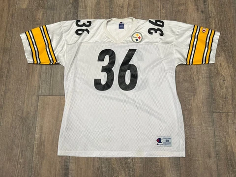 Pittsburgh Steeler’s Jerome Bettis #36 Jersey Champion Size 48 White XL NFL Cover