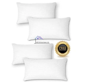 New Standard Size Extra Soft Filling Hotel Quality Egyptian Stripe Pillow UK - Picture 1 of 8