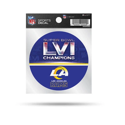 Los Angeles Rams Super Bowl LVI Champions Die-Cut Decal Window Car 3x3 Inches - Image 1 of 2