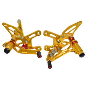 Gold CNC Adjustable Rearset Footrests For KAWASAKI Ninja ZX10R ZX10RR 2021-2024 - Picture 1 of 9