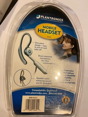 Plantronics M60 Mobile Headset 64616-21 Over-the-ear, one-piece design with boom - Image 1 of 2