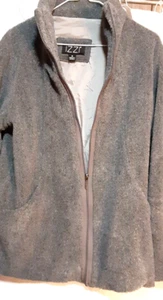 IZZI Womens Jacket Faux Fur Gray Zip Front Size M - Picture 1 of 24