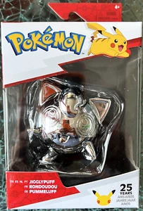 Pokemon 25th Year Anniversary Jigglypuff Silver Battle Figure Jazwares 2021 - Picture 1 of 2
