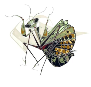 Rare WHIMSICAL MANTIS Pen Brady INTENT TO DISPLAY Art Print SIGNED/NUMBERED - Picture 1 of 5
