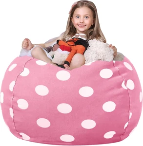 Large Bean Bag Chair Kids Stuffed Animal Storage Sofa Soft Cozy Seat Children - Picture 1 of 27