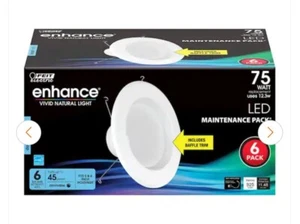 5/6 in. 75W Replacement Daylight (5000K) Baffle Trim LED Recessed Downlight... - Picture 1 of 2