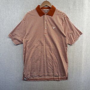 VINTAGE Peter Millar Golf Polo Shirt Mens Medium Orange TEXAS LONGHORNS Cotton