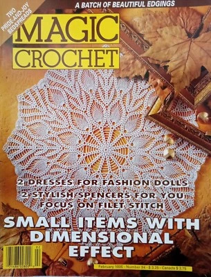 MAGIC CROCHET Magazine VTG February 1995 3D Small Items Honey Bee Duck Sweaters - Image 1 of 4