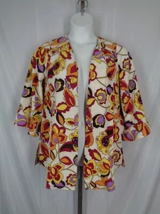 Modcloth Floral Open Front Cardigan Size S/M Retro 70 s Inspired New - Picture 1 of 9
