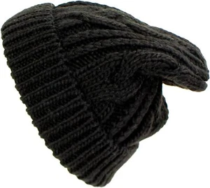Peter Grimm Kitzbuhel Knit Acrylic Beanie Cap Hat Large, Black  - Picture 1 of 1