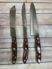 Vintage Cutco 1025, 1022, 1023 Chef’s Knife Set Brown Marble Handle Made In Usa