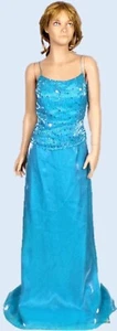TIFFANY DESIGNS size 2 aquamarine 2-piece evening set 100% polyester spot clean - Picture 1 of 10