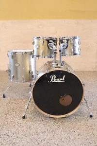 Pearl Vision Birch 4pc Drum Kit Set Silver Sparkle 10/12/16/22" - Picture 1 of 22