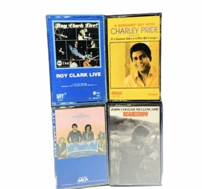 Cassette tapes music hit song vtg mix lot 4 Charlie Pride roy clark oak ridge  - Image 1 of 3