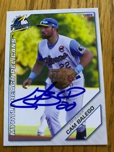 Cam Balego 2019 Signed Myrtle Beach Pelicans Team Card
