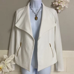 Calvin Klein Woman’s Blazer button less Suit / Jacket white Size S  - Picture 1 of 8