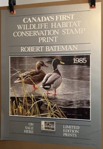 Point of Sale Poster 1985 Canada 1st Of Nation Duck Stamp Print Robert Bateman - Bild 1 von 6