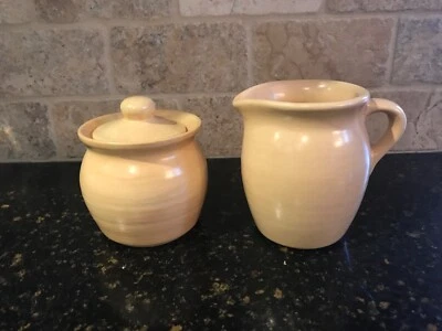 Juego de 3 piezas de azúcar y crema Pfaltzgraff Terrace Buttercream amarillo, HECHO EN EE. UU., LN Foto 1 de 4