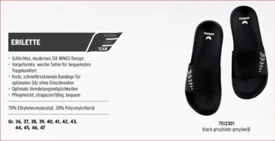 Erima Badelatsche Erilette SIX Wings 7512301 Sauna Sport Schwimmen Freizeit NEU!