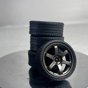 Ruedas 1/18 Meko Toyota Supra 19" RAYS Volk TE37 cobre dorado para JDM Peako IG - Imagen 1 de 3