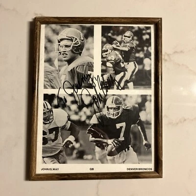 Foto John Elway 8x10 AUTÓGRAFO Enmarcado Foto 1 de 2