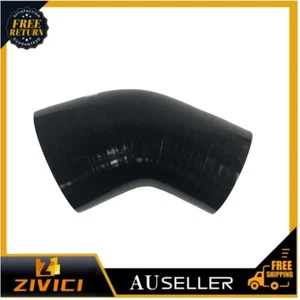 2.5 -3 inch 64mm - 76mm 45 DEGREE SILICONE ELBOW REDUCER PIPE HOSE BLACK 64-76mm - Picture 1 of 5
