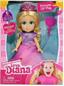 Reloj Bolsillo Amor DIANA Muñeca Princesa del Juego 6” Muñeca y Cepillo ¡Trajes Mashup! - Imagen 1 de 2