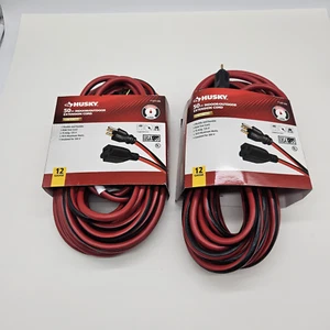 2 PACK Husky 50 ft. 12/3 Indoor/Outdoor Red Extension Cord 65050HY - Picture 1 of 7