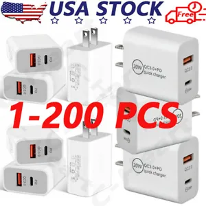 For iPhone 14 13 12 11  20W Fast Charger Block USB Type C Wall Power Adapter Lot - Picture 1 of 9