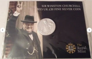 2015 Sir Winston Churchill .999 Silver £20 Coin 15.71g BUC Sealed - Picture 1 of 6