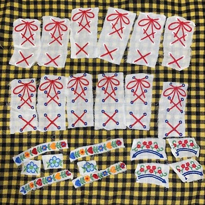 23 EMBROIDERED Iron On appliques embroideries floral vintage jeans decoration - Image 1 of 4