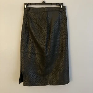 Tannery West Women’s black animal Print Skirt leather Sz 6 - Picture 1 of 9