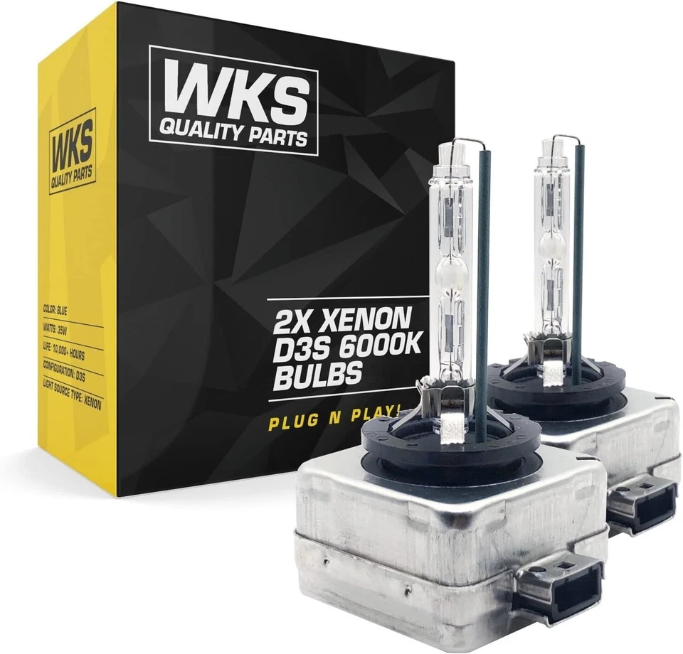 2x WKS Xenon D3S Bulb HID 6000k Headlight Light Lamp Burner High Low Beam Car - Image 1 of 2
