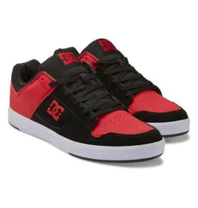DC CURE LOW LACE-UP SKATEBOARD LEATHER SNEAKERS MEN SHOES BLACK/RED SIZE 12 NEW - Picture 1 of 8