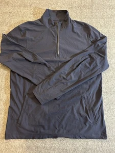 Lululemon Soft Jerseys Twill Chill 1/2 Zip Long Sleeve Shirts Navy Blue Size L - Picture 1 of 10