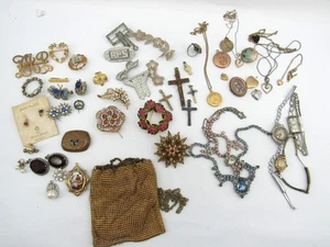 Large Lot Unique Antique & Victorian Jewelry. Some Sterling & GF - Picture 1 of 13