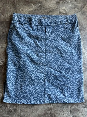 Jessica London Womens Plus Size 22W Leopard Denim Pencil Skirt EUC - Image 1 of 3
