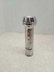 Vintage Ray-O-Vac  Sportsman Ribbed Premium Grade Flashlight 7" Chrome USA READ - Picture 1 of 8