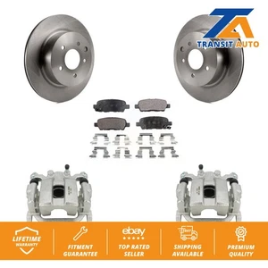 Rear Disc Brake Caliper Rotors And Ceramic Pads Kit For 2008-2012 INFINITI EX35 - Picture 1 of 11