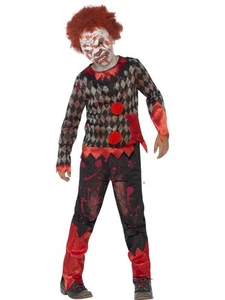 Zombie Killer Clown Boys Halloween Fancy Dress Costume - Picture 1 of 6