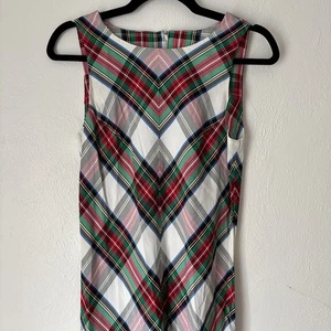 Vintage 60er Taft Karo Maxikleid Handarbeit Ärmellos Hostess Kleid Urlaub - Bild 1 von 11