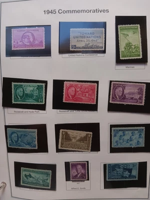 us stamp  COMMEMORATIVE 1945-46-47 COMPLETE SET MINT/NH - Image 1 of 3