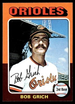 1975 Topps Mini Bob Grich Baltimore Orioles #225 - Image 1 of 2