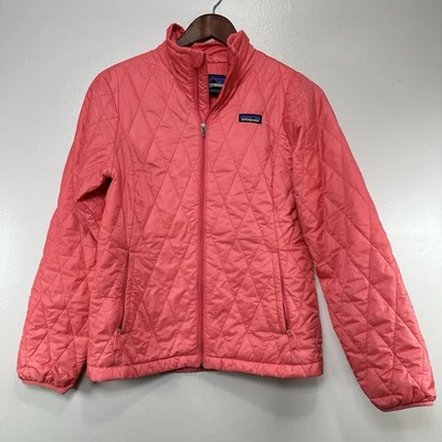Patagonia Nano Puff Diamond Quilt Jacket Youth XL/14 Coral Pink PrimaLoft Warm - Image 1 of 4