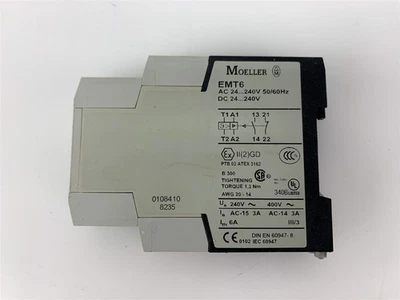 Moeller EMT6 Thermistor Motor Protection Relay 24-240ACDC 50/60Hz - Image 1 of 4