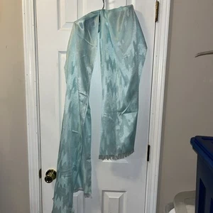 Calvin Klein aqua oblong scarf polyester 70"x 28" reg $44 - Picture 1 of 5